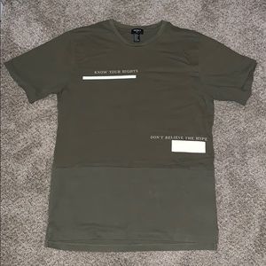 Olive green tee/ w graphics